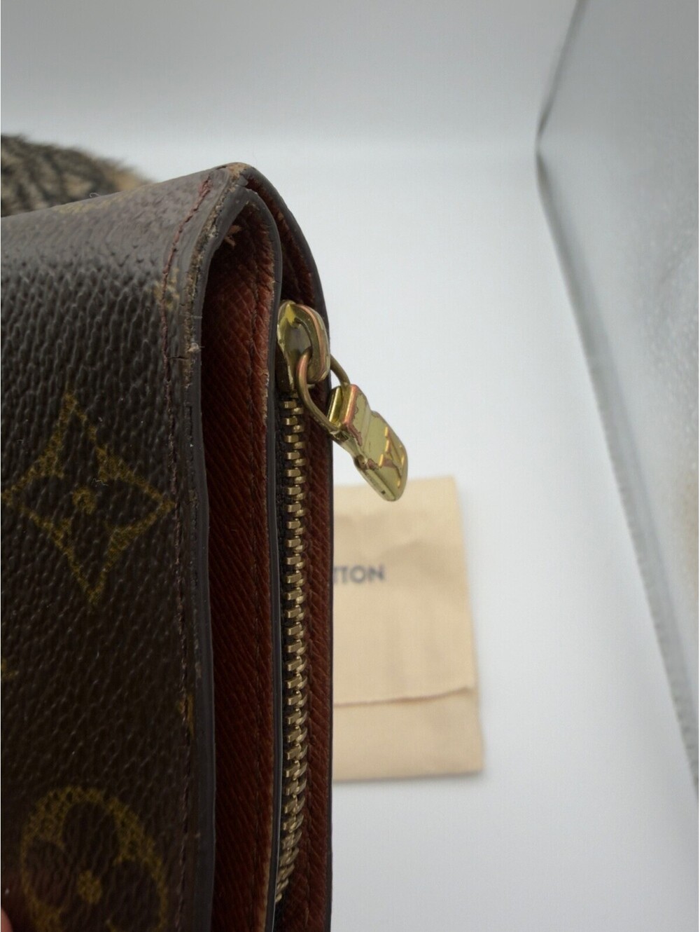 Authentic Vintage Louis Vuitton LV Monogram Compact Zip Bifold Wallet Dust Bag - Picture 4 of 15